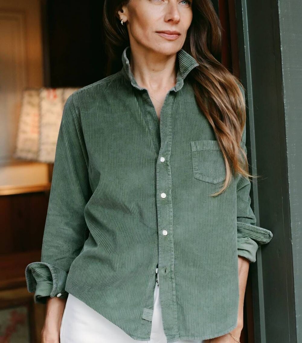 Frank&Eileen Barry green corduroy button down shirt sz XL